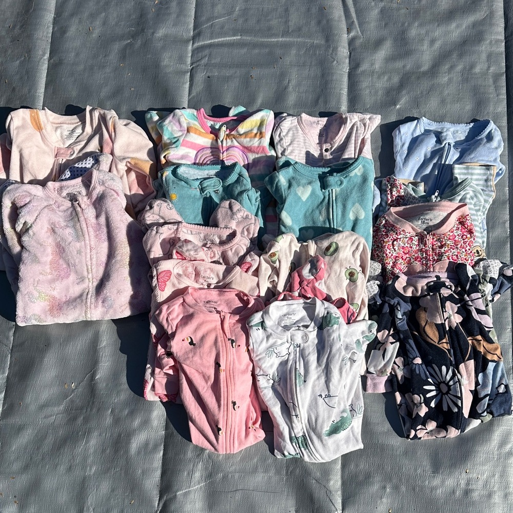 Kids Pajamas zip up sleepers bundle.